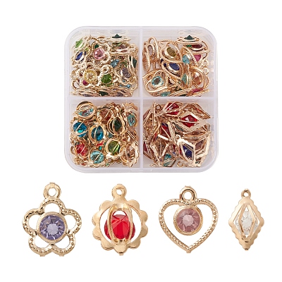 80Pcs 4 Style Rack Plating Eco-Friendly Iron Pendants IFIN-FS0001-24-1