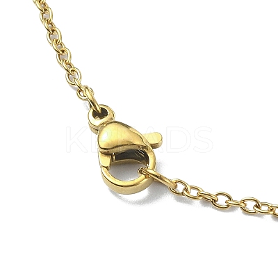 Rectangle with Cross & Heart Glass Seed Beaded Pendant Necklace NJEW-MZ00015-01-1