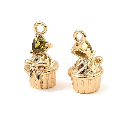 Brass Micro Pave Cubic Zirconia Pendants KK-C155-16G-04-1