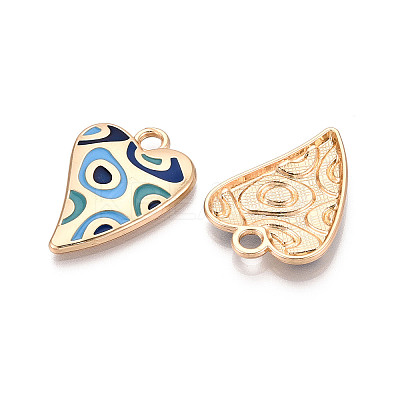 Rack Plating Alloy Enamel Pendants PALLOY-T091-15F-1