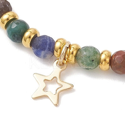 Star 201 Stainless Steel Charm Bracelets BJEW-JB12801-01-1