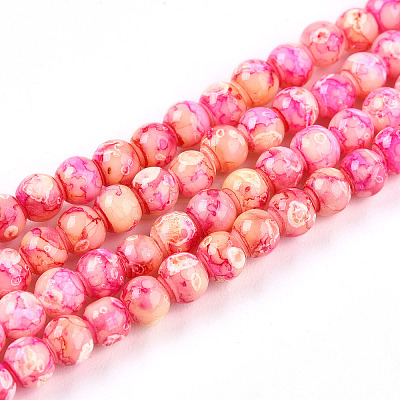 Baking Paint Glass Beads Strands DGLA-N003-4mm-A01-1