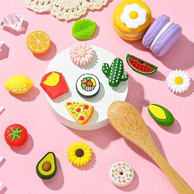 16Pcs 16 Styles Food Grade Eco-Friendly Silicone Focal Beads SIL-CJ0001-27-1