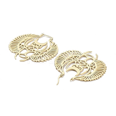 304 Stainless Steel Bat Hoop Earrings for Women EJEW-R156-08G-1