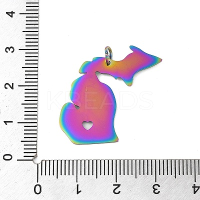 Ion Plating(IP) 304 Stainless Steel Pendants STAS-T038-84M-1