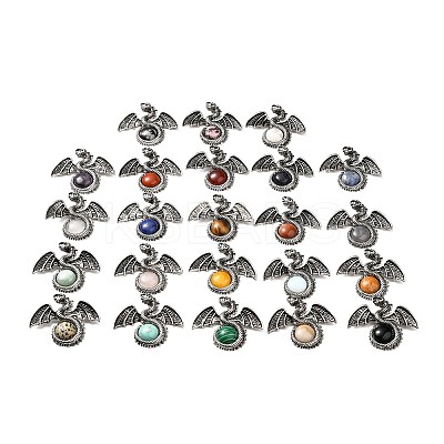 Natural & Synthetic Mixed Gemstone Big Pendants G-B033-07-1