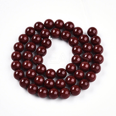 Baking Paint Pearlized Glass Pearl Bead Strands HY-N002-8mm-D01-1