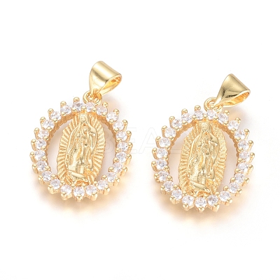 Brass Micro Pave Cubic Zirconia Pendants KK-I657-32G-B-1