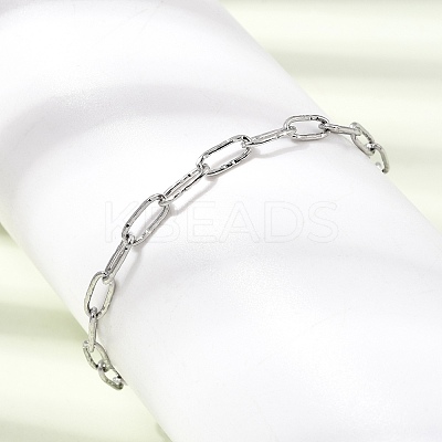 4MM 304 Stainless Steel Textured Paperclip Chain Bracelets for Man and Women SA-CBAB767-13P-1