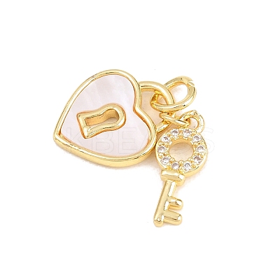 Valentine's Day Brass Micro Pave Clear Cubic Zirconia Pendants KK-H273-39G-03-1
