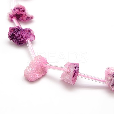 Natural Druzy Agate Beads Strands G-F145-01-1