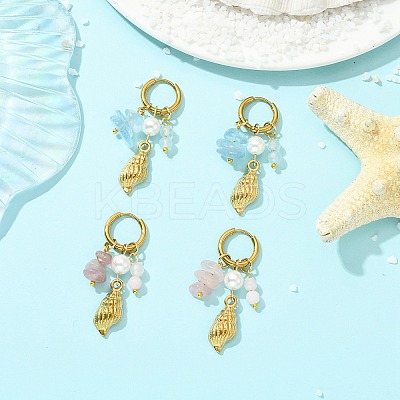 2 Pairs 304 Stainless Steel Hoop Earrings EJEW-JE07007-1