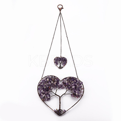 Natural Amethyst Big Pendants G-T133-R07B-1