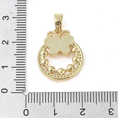 Brass Micro Pave Clear Cubic Zirconia Pendants KK-Q813-10G-1