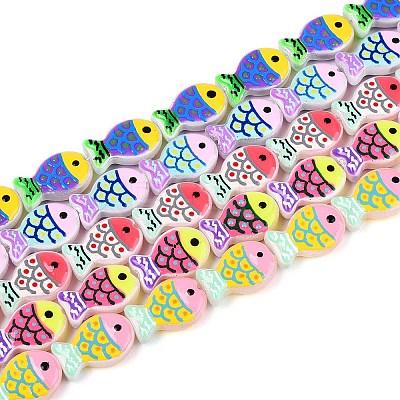 Dyed & Heated Glass Enamel Beads GLAA-T023-45M-1
