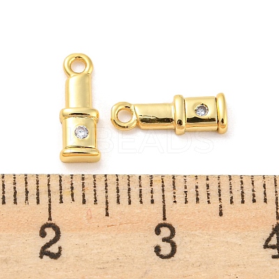 Rack Plating Brass Micro Pave Cubic Zirconia Charms KK-C038-06G-1