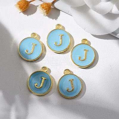 Golden Plated Alloy Enamel Charms ENAM-S118-04J-1