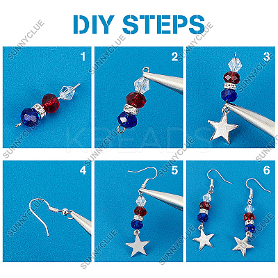 DIY Independance Day Theme Chandelier Earring Making Kit DIY-SC0018-41-1