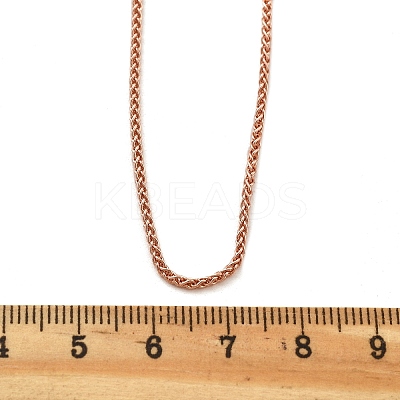 Brass Wheat Chains Necklaces for Women NJEW-D302-24RG-1