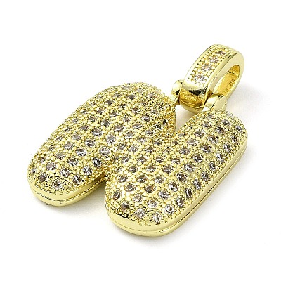 Brass Micro Pave Clear Cubic Zirconia Pendants KK-M279-01G-N-1