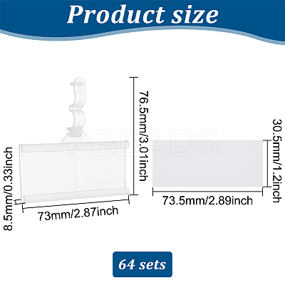Rectangle Reusable Plastic Shelf Label Holders ODIS-WH0043-56B-1