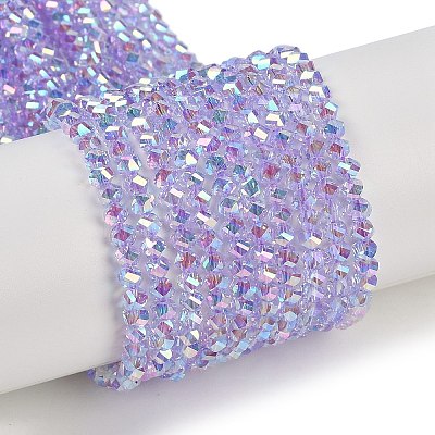 Electroplate Glass Beads Strands GLAA-Q105-04A-1