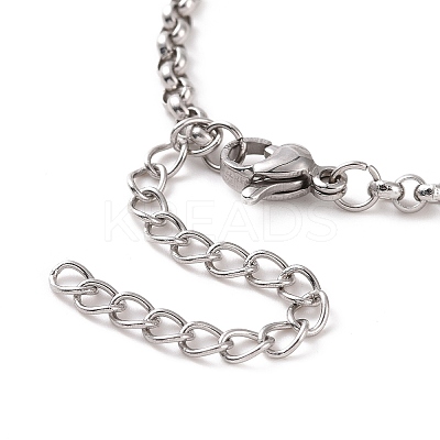 Non-Tarnish 304 Stainless Steel Rolo Chain Bracelet for Men Women BJEW-E031-06P-08-1