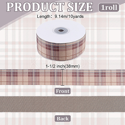 Polyester Tartan Ribbon OCOR-WH0105-098A-1