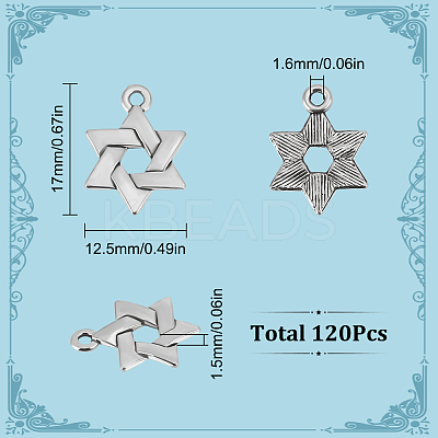 120Pcs Tibetan Style Alloy Pendants FIND-SC0008-41-1