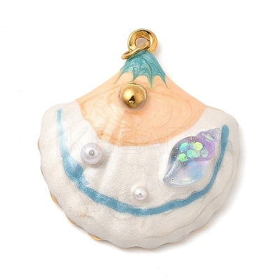 304 Stainless Steel Enamel Pendants STAS-B093-19G-1