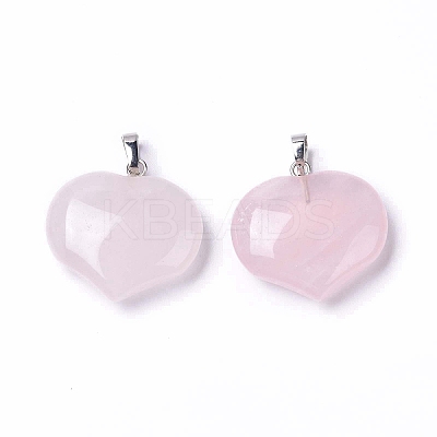 Natural Rose Quartz Pendants G-G956-D13-1