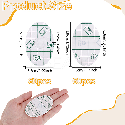 140Pcs 2 Styles PU Baby Waterproof Ear Stickers AJEW-GA0008-18B-1