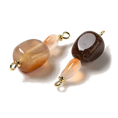 Natural Agate Connector Charms FIND-C046-15G-1