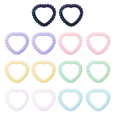 20Pcs UV Plating Rainbow Iridescent Acrylic Bead Frames OACR-TA0003-05-1