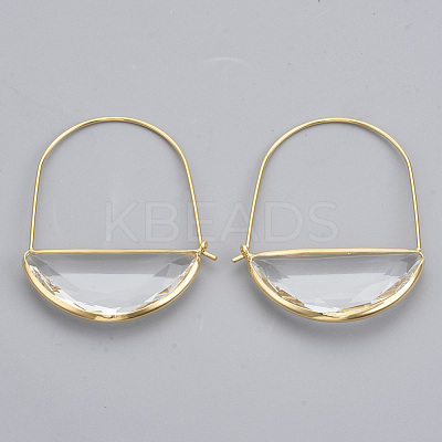 Brass Hoop Earrings X-EJEW-T007-04G-02-NF-1