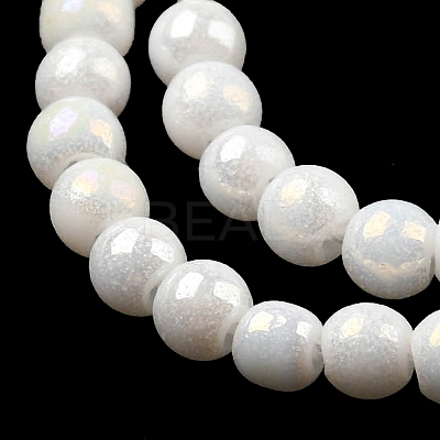 Electroplate Opaque Glass Beads Strands EGLA-K014-A-B01-1