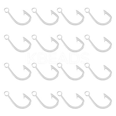 16Pcs 201 Stainless Steel Hook Clasps STAS-DC0010-65-1