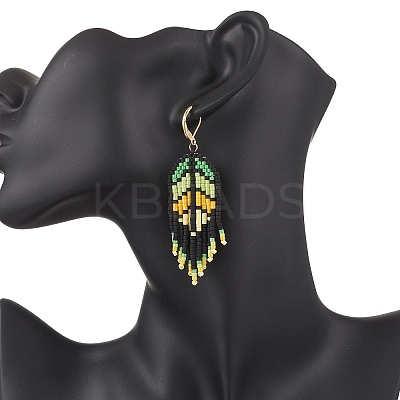 Handmade Glass Seed Beads Dangle Earrings EJEW-MZ00561-02-1