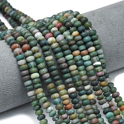 Natural Indian Agate Beads Strands G-P575-A08-6x4mm-1