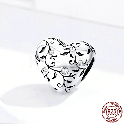 925 Sterling Silver Euorpean Beads STER-FF0012-02AS-1