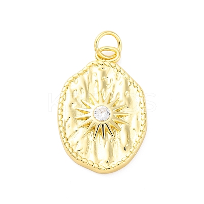 Brass Micro Pave Cubic Zirconia Pendants KK-D325-47G-1