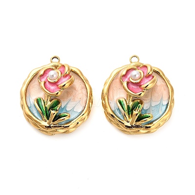 304 Stainless Steel Enamel Pendants STAS-B084-05G-02-1