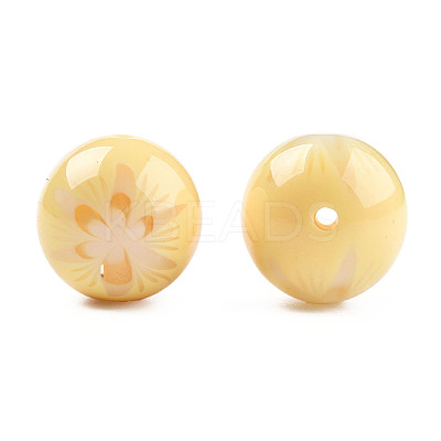 Flower Opaque Resin Beads RESI-T054-001-1