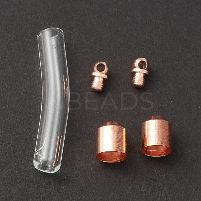 Transparent Glass Vial Pendant Normal Link Connectors GLAA-D004-01RG-02-1