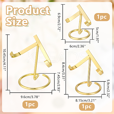 3Pcs 3 Styles Iron Crystal Mineral Display Holder ODIS-PH0002-06-1