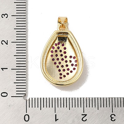 Rack Plating Brass Micro Pave Cubic Zirconia Pendants KK-P241-26G-1