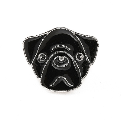 Dog Enamel Pin with Brass Butterfly Clutches LS-JEWB-A006-04J-1