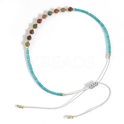 Natural Agate Beads Braided Bead Bracelets KZ2587-5-1