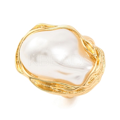 Irregular Oval Alloy Adjustable Rings for Women RJEW-M018-03G-1