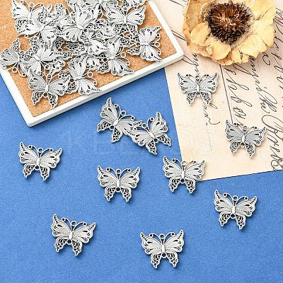 30Pcs Hollowe Tibetan Style Alloy Pendants FIND-YW0008-24-1